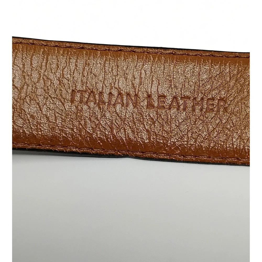 Preppy Minimalist Polo Ralph Lauren Alligator Embossed Leather Belt Mens Size 38
